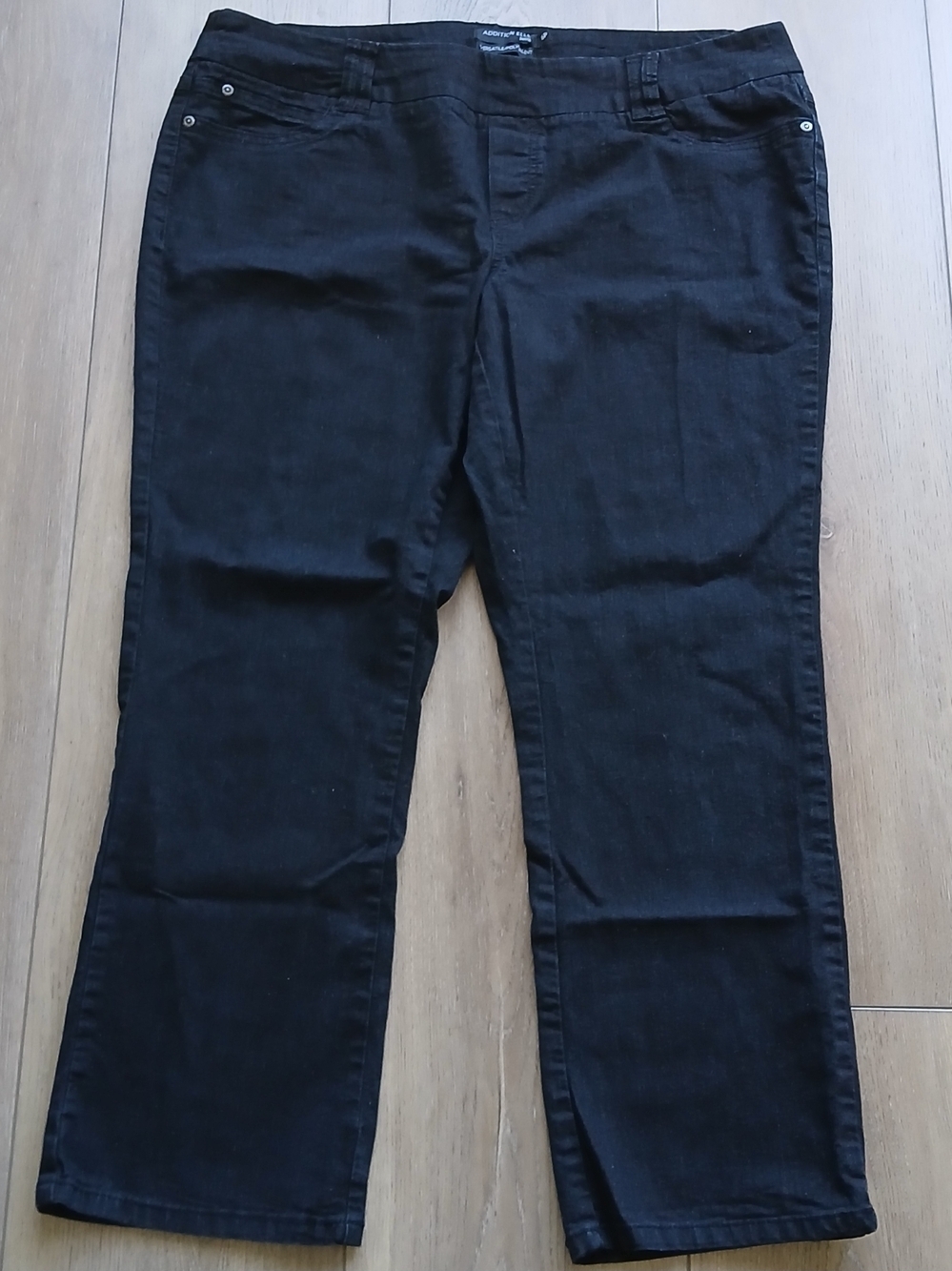 Addition Elle Petite Black Bootcut Jeans Womens 16P Stretch Mid Rise Career